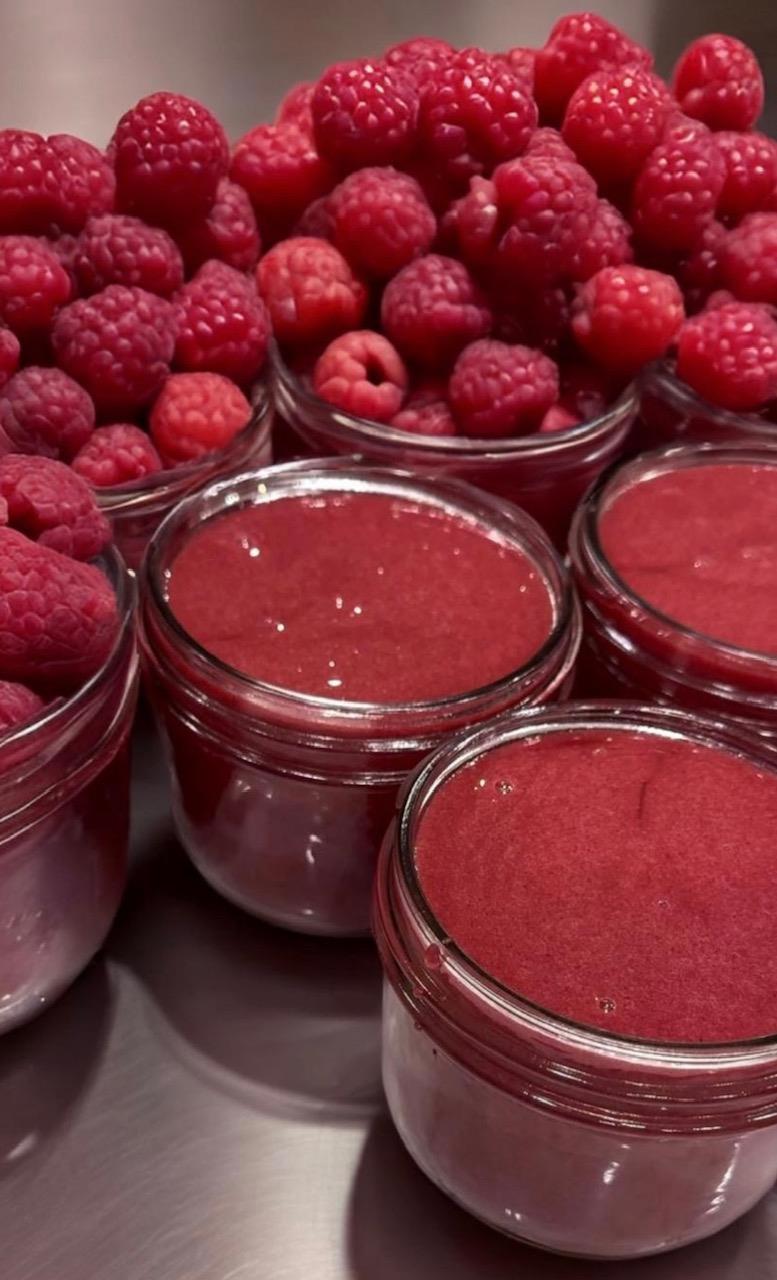 Creamed-Honey-with-Raspberries